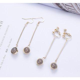 Asymmetric Glass Bead Drop Earring / Ear Cuff