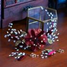 Faux Pearl Floral Bridal Hair Piece / Drop Clip-on Earring / Choker / Hair Clip / Set