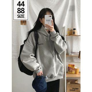 Letter-printed Brush Fleece-lined Hoodie