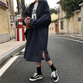 Stripe Long Shirt As Shown In Figure - One Size