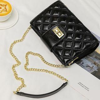 Quilted Chain Shoulder Bag Black - One Size
