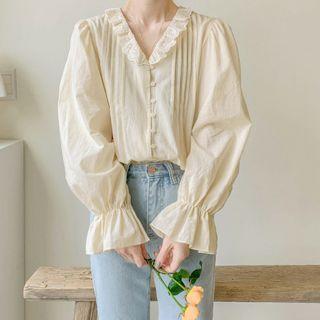 Lace Trim Pintuck Blouse / Camisole Top