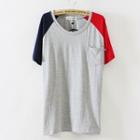 Color Panel Short Sleeve Baseball T-shirt