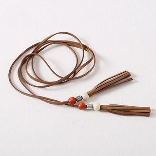 Tasseled String Belt Coffee - One Size