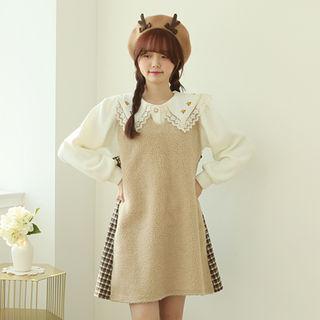 Plaid-back Dumble Pinafore Dress