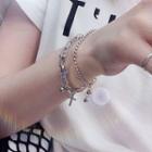 Cross Chain Bracelet 1 Pc - Woman - Silver - 21cm