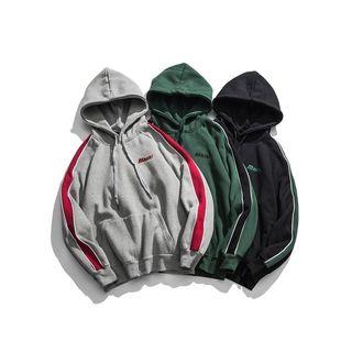 Contrast-trim Embroidered Hoodie
