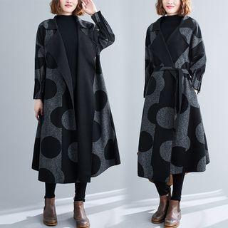 Dotted Sashed Long Coat