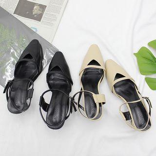 Chunky Heel Pointy Toe Sandals