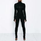 Long-sleeve Turtleneck Fitted Jumpsuit