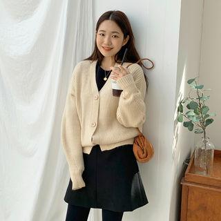 Boxy Rib Knit Cardigan