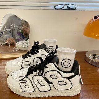 Paint Splatter Lettering Platform Sneakers
