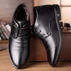 Faux Leather Lace-up Lined High-top Derby Shoes