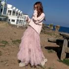 Set: Sweater + Tiered Maxi Sheer Skirt