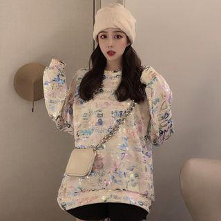 Lettering Oversize Pullover White - One Size