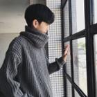 Drop-shoulder Turtleneck Knit Sweater