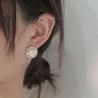 Faux Pearl Disc Earring 1 Pair - Gold - One Size