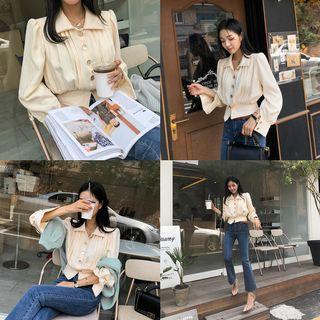 Pintuck Blouson Blouse