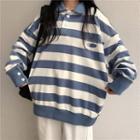 Striped Sweatshirt Stripes - Blue & White - One Size