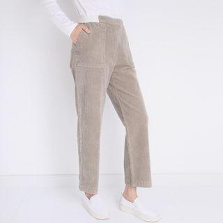 Napped Corduroy Straight-leg Pants