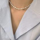 Heart Faux-pearl Necklace Gold - One Size