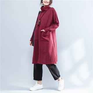 Turtleneck Sweatshirt Midi Dress