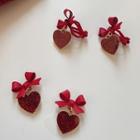 Glitter Heart Bow Drop Earring