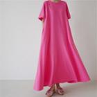 Short-sleeve A-line Maxi T-shirt Dress