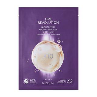 Missha - Time Revolution Night Repair Probio Ampoule Sheet Mask 40g X 1 Pc