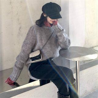 Plain Crew-neck Sweater / Plain Turtle-neck Long-sleeve Top