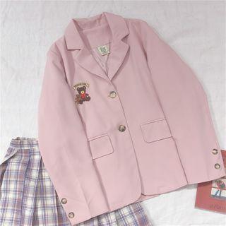 Bear Embroidered Blazer