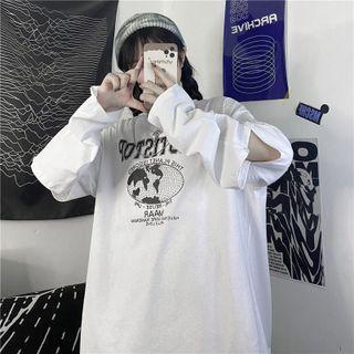 Detachable Sleeves Print T-shirt