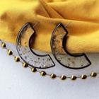 Gold Leaf Half Disc Earring As Shown In Figure - One Size