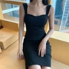 Heart-shape Sleeveless Dress Dress - Black - One Size