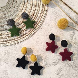 Fabric Star Dangle Earring
