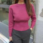Slim-fit Ribbed Sweater