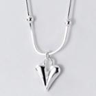 Heart Bead Necklace S925 Sterling Silver Necklace - One Size