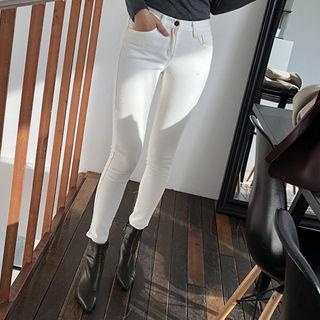 High-waist Brushed-fleece Lined Skinny Pants