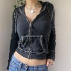 Long Sleeve Zip-up Hooded Jacket