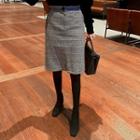H-line Glen-plaid Mini Skirt