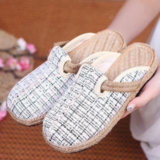 Tweed Braided Mules