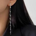 Wavy Alloy Dangle Earring 1 Pair - Silver - One Size
