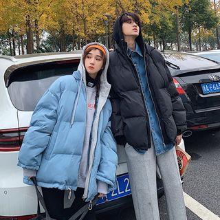 Couple Matching Mock Two Piece Padded Jacket