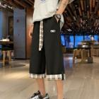 Plaid Trim Capri Pants
