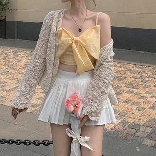 Bow Camisole Top / Lace Cardigan