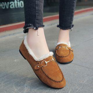 Furry-trim Moccasins