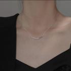 Rhinestone Bar Pendant Necklace Necklace - Silver - One Size