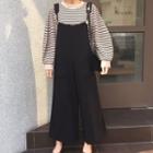 Striped Pullover / Pinafore Wide Leg Jumpsuit