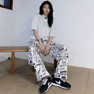 Newspaper Print Sweatpants