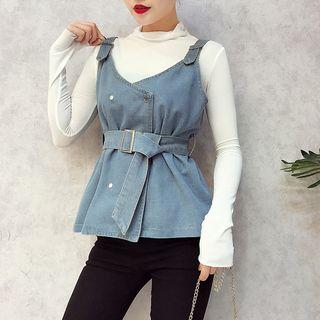 Set : Long-sleeve T-shirt + Denim Vest